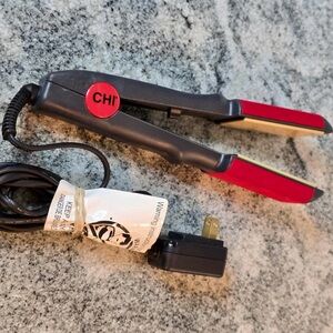 CHI Turbo Hair Straightener Flat Iron GF1538 1" Red Black Vintage Working